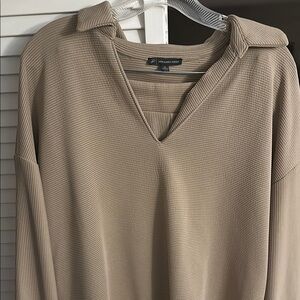 Adrianna Papell Ribbed Tan Top and Matching Pants